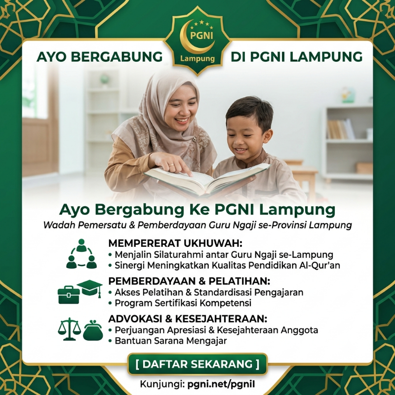 Fitur Utama Portal Web PGNI Lampung